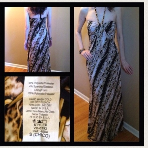 𝅺GORGEOUS! Maxi-Dress w/chain. Price Firm - Picture 3 of 4